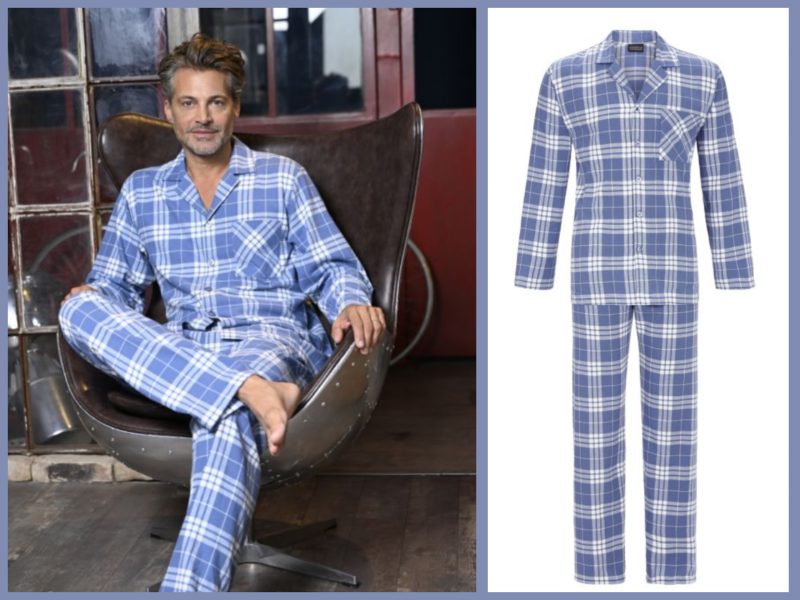 RINGELLA PYJAMA HOMME BLEU ECOSSAIS